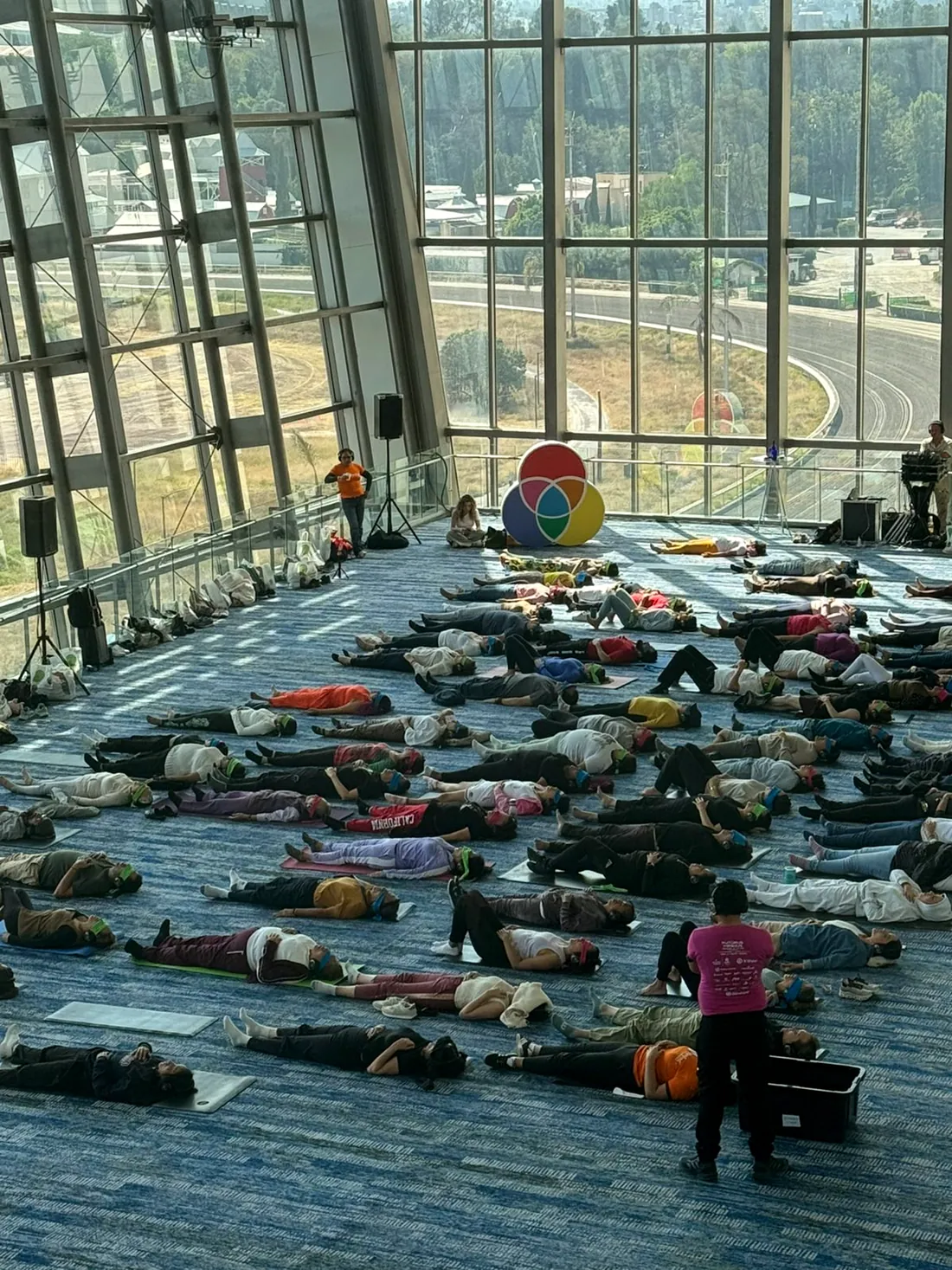 Collective savasana at BienFest